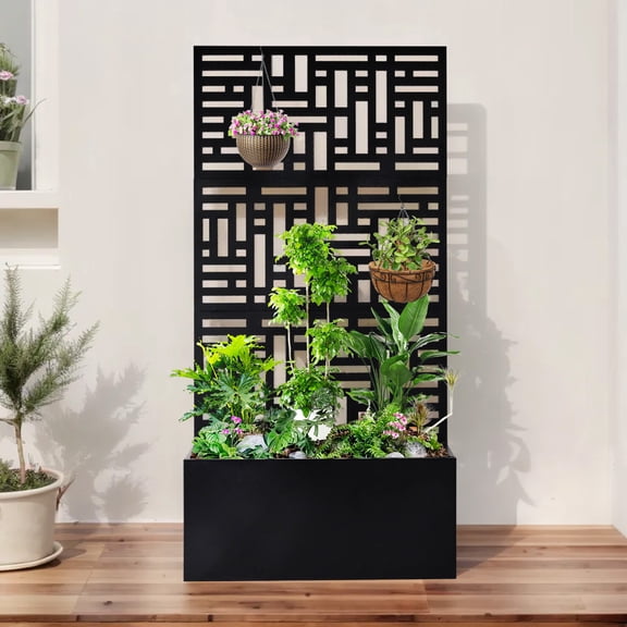 Winado Planter Box for Outdoors Backyard Patio Balcony, Sturdy Raised Garden Bed with Trellis 71" H for Vegetables Flower