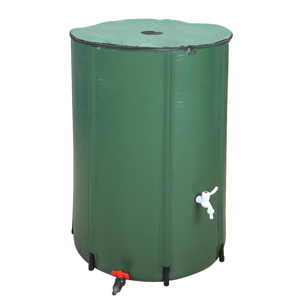 Green 100 Gallon Foldable PVC Rain Barrel