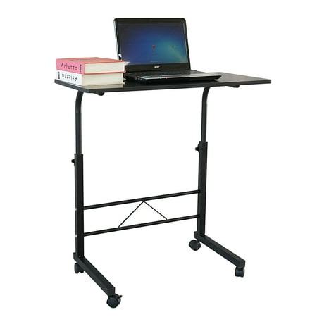 Winado Side Table Adjustable Height Laptop Table Stand Rolling Computer Desk Study Workstation PC Tray for Sofa & Bed in Home Office,Black