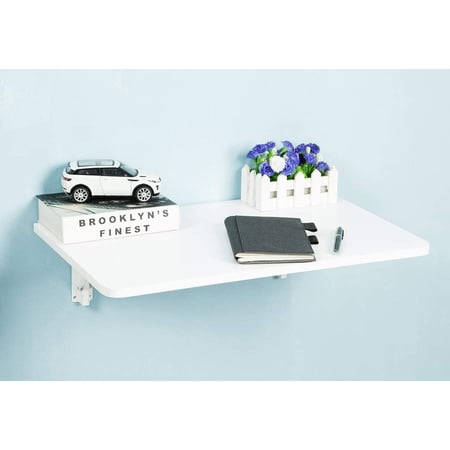 Winado Wall Mounted Table Folding Hanging Table, Drop-Leaf Table Kitchen Dining Table Desk Writing Desk for Study Room,Kitchen,Office,White