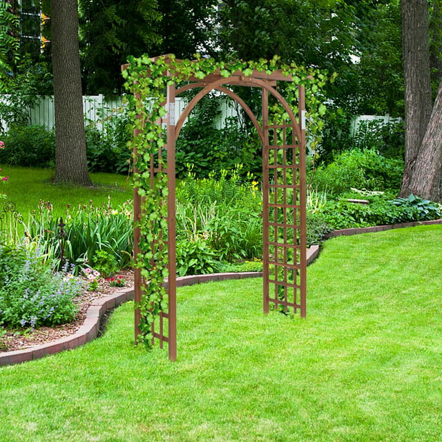 Winado Wooden Garden Arbor Trellis Arch for Plants - Outdoor Archway ...