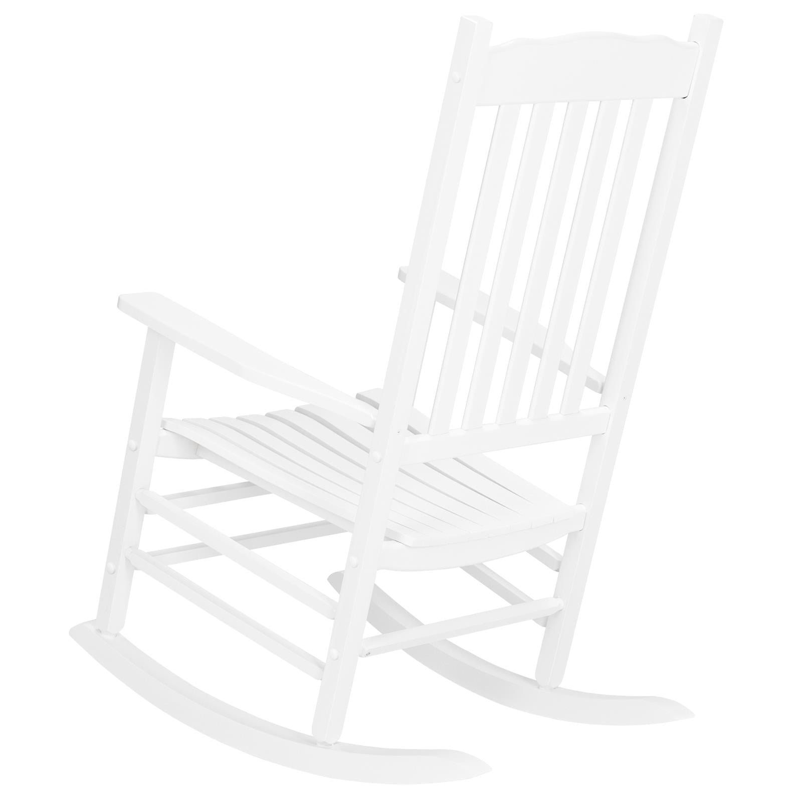 Winado, Wooden Rocking Chair, 24.41 x 33.86 x 46.06 inches, White ...