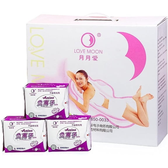 Winalite Lovemoon Sanitary Napkins Overnight Pad Anion Pads WinIon Anion Sanitary Napkins Overnight Pad (16 Packs x 8 Pads)