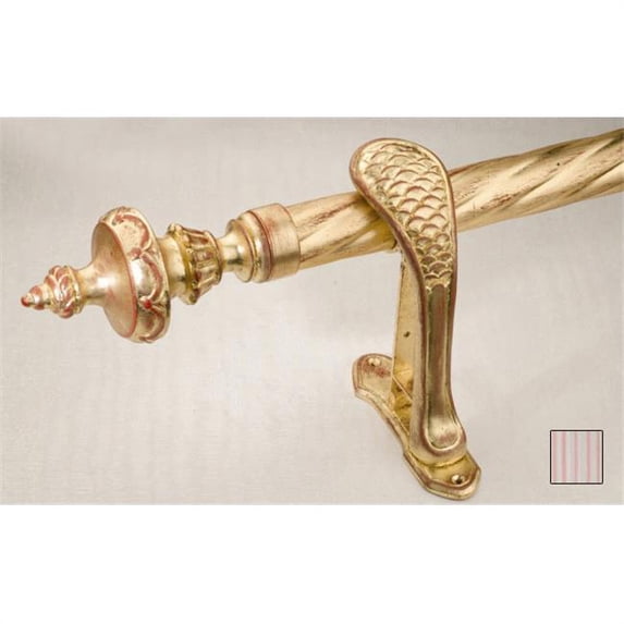 WinarT 8.1107.30.34.200 Palas 1107 Curtain Rod Set - 1.25 in. - White and Pink - 78 in.