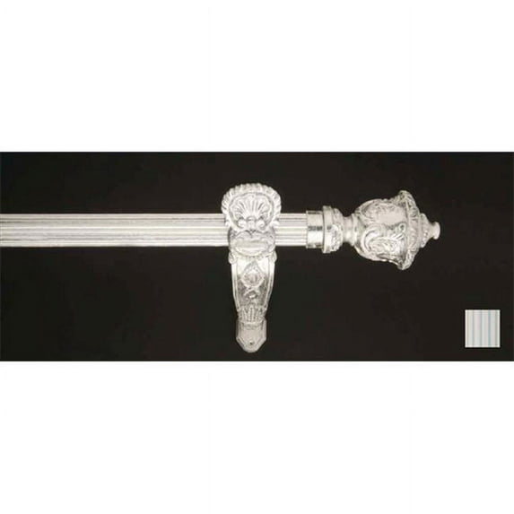 WinarT Palas 1182 Curtain Rod Set - 1.75 in. - White-Blue - 126 in.
