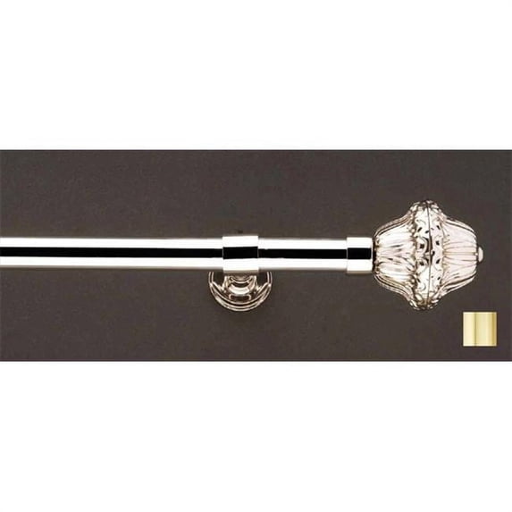 WinarT USA 8. 1157. 25. 04. 120 Liber 1157 Curtain Rod Set - 1 inch - Polished Brass - 48 inch