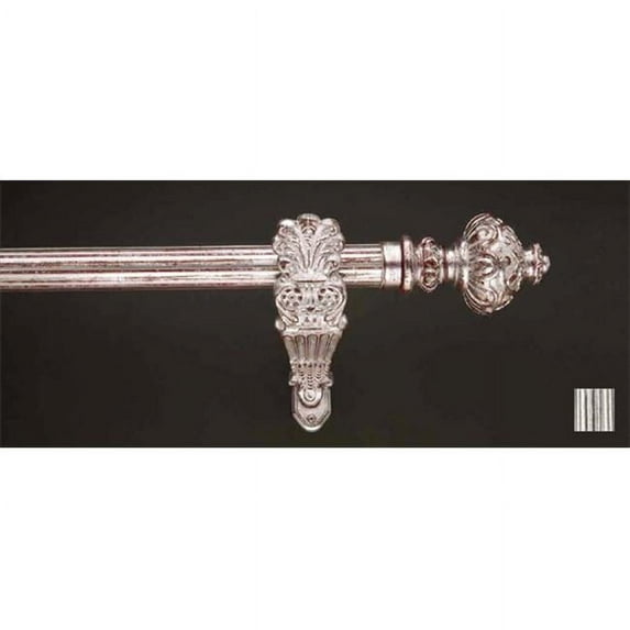 WinarT USA 8.1187.45.22.400 Palas 1187 Curtain Rod Set - 1.75 in. - Black Silver - 157 in.
