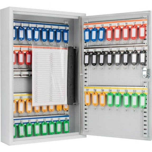 Winbest Steel Key Safe Wall Mount Cabinet Storage Key Lock Safe Box (64 Key Safe Wall Mount Cabinet)