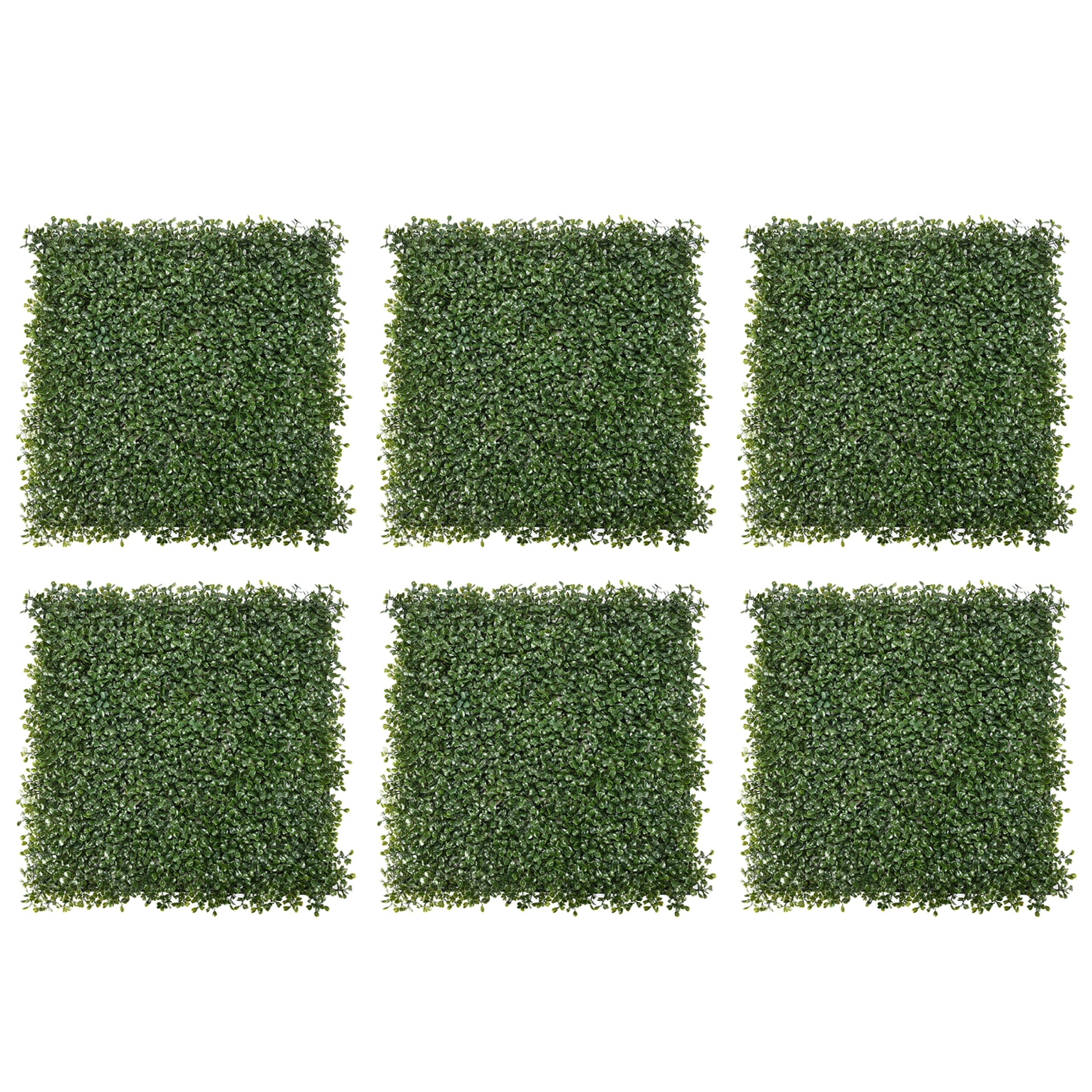 20'' x 20'' Green Artificial Boxwood Wall Panels Pack of 6