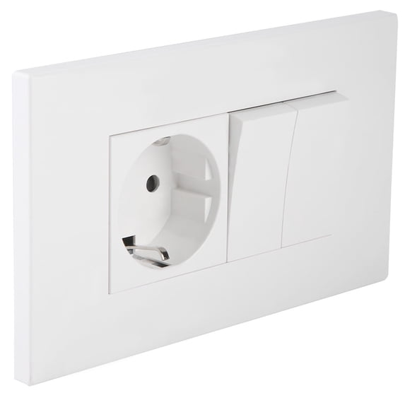 Wincal Enchufe de Pared: Enchufe único Enchufe Adaptador de Enchufe con Interruptor Doble(2)