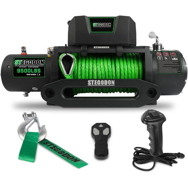 Winch 9500lb Electric Winch 12V Winch with Synthetic Rope Wireless