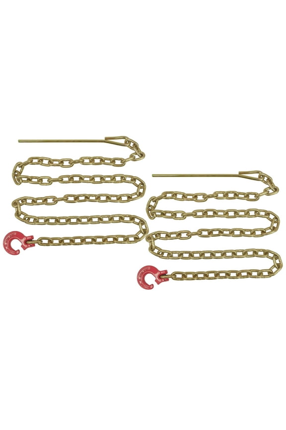 Winch Choker Chain 5/16" x 7' & Choker Hook w/Steel Probe Stake 14" Long Grade G70 Load Limit # 2 Ton | Log Forestry Logging Choker Chain (2 Pack)