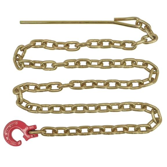 Winch Choker Chain 5/16" x 7' & Choker Hook w/Steel Probe Stake 14" Long Grade G70 Load Limit # 2 Ton | Log Forestry Logging Choker Chain
