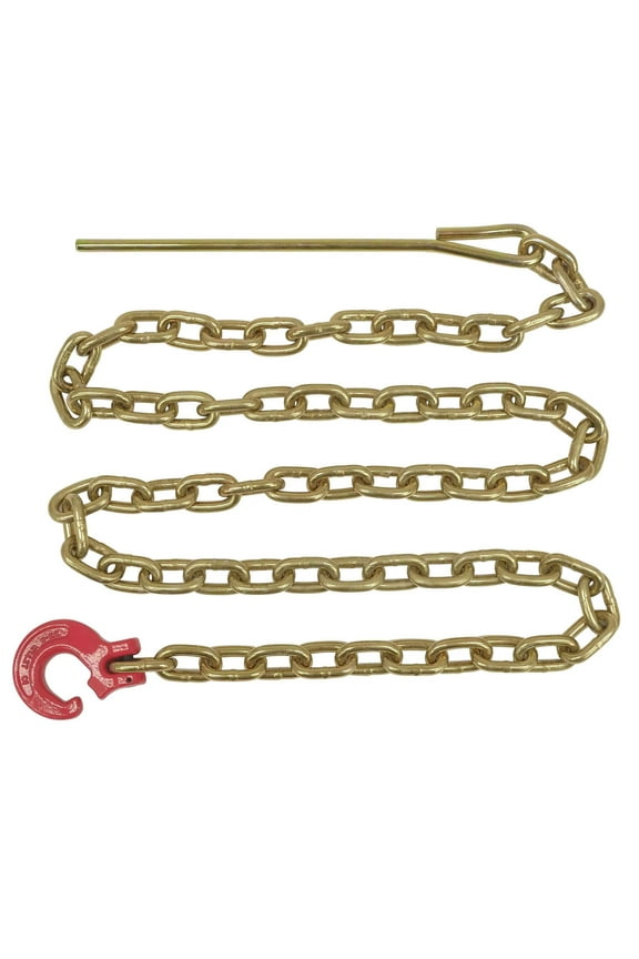 Winch Choker Chain 5/16" x 7' & Choker Hook w/Steel Probe Stake 14" Long Grade G70 Load Limit # 2 Ton | Log Forestry Logging Choker Chain