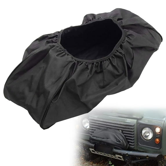 Winch Cover, Heavy Duty Waterproof Dust-Proof Winch Protection Cover, Heavy-Duty Waterproof 1200D Oxford Fabric Winch Cover 12000 lb Waterproof, Dust-Proof and Durable Cover,7.5x24.1x21.5",Black