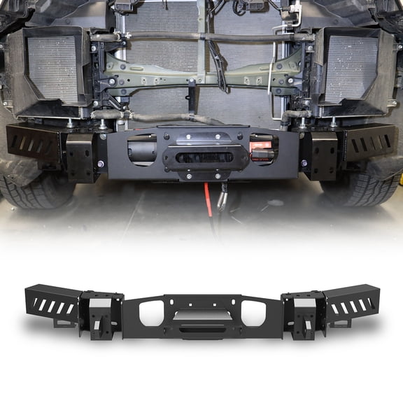 Winch Mounting Bracket Plate For 22-24 Toyota Tundra, Universal Compatibility, Winch Mounting Screw Hole, Flip-Up Licence Plate Mounting Bracket, 12000 Lb Capacity