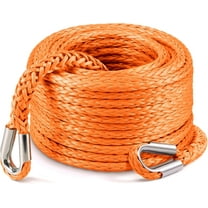 Winch Rope Extension 3/8 Inch x 92 Ft 26,500 Lbs, Synthetic Winch Extension Cable Line for Off Road Vehicle ATV UTV Truck etc (Orange)