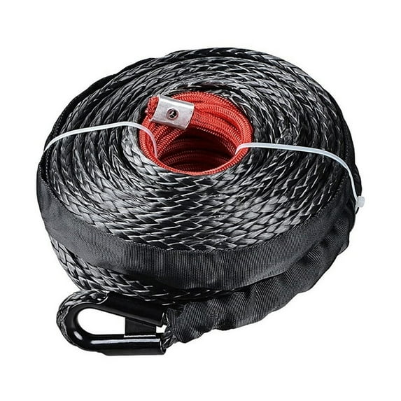 Winch Rope String Line Cable with Sheath 9.5mm Synthetic Towing Rope 29m Car Wash Maintenance String for ATV UTV Off-Road ,Durable & Safe