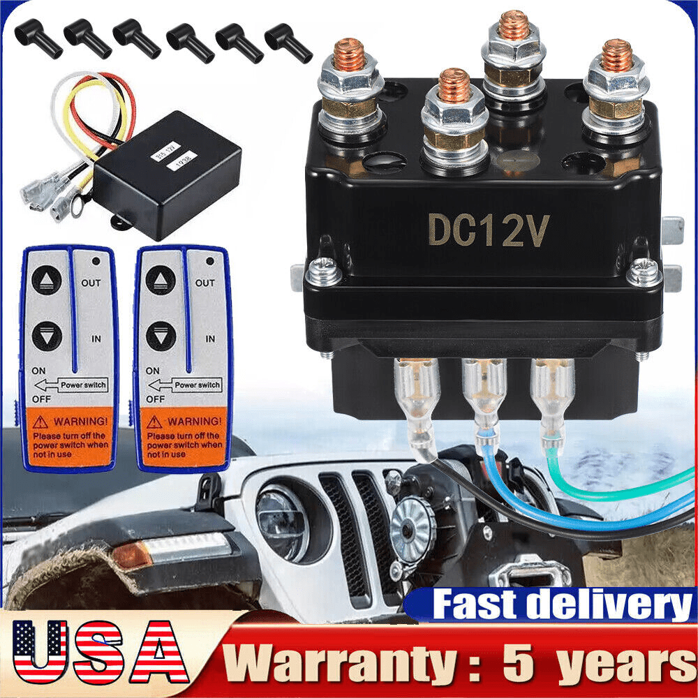 Winch Solenoid Relay Contactor 5500-12000lbs 2x Wireless Remote Control ...