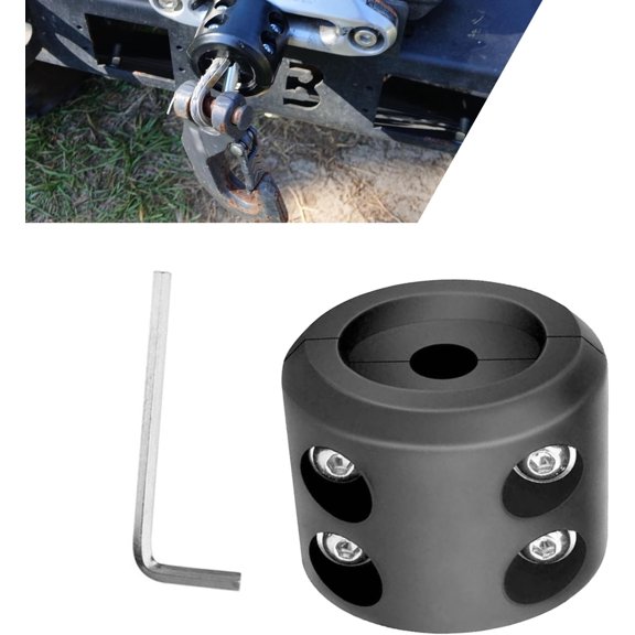 Winch Stopper for Cable, Rubber Winch Cable Hook Stopper, Rubber Rope Line Saver for Wire & Synthetic Rope, Prevent Pulling Bounce and Abrasion, Universal for Truck UTV ATV (Black)