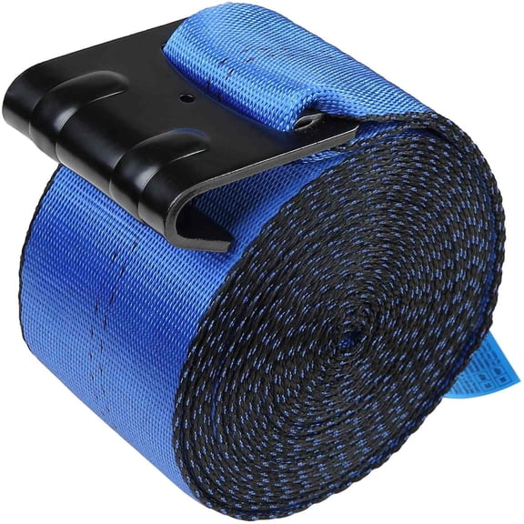 Winch Straps 4" x 30ft 6000lbs Capacity 10 Pack - Truck Tie Downs Flat Hook Cargo Straps for Trailers, Farms, Rescue, Tree Saver