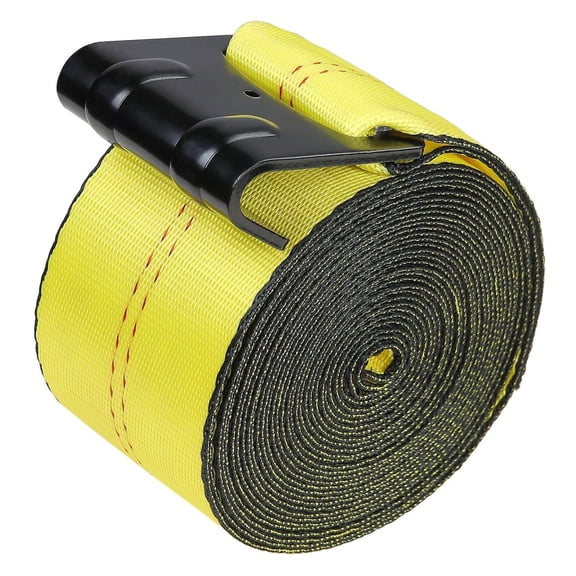 Winch Straps 4" x 40ft 6000 lbs Capacity - 10 Pack Flatbed Tie Downs - Truck Straps with Flat Hooks for Trailers, Farms & Cargo Control