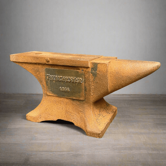 Winchester 1866 Cast Iron Anvil Paperweight With Makers Mark & Antique Finish (8" x 3.5" x 2")