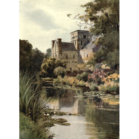 Winchester 1910 Church of St. Cross Poster Print by Wilfrid Ball (24 x 36)