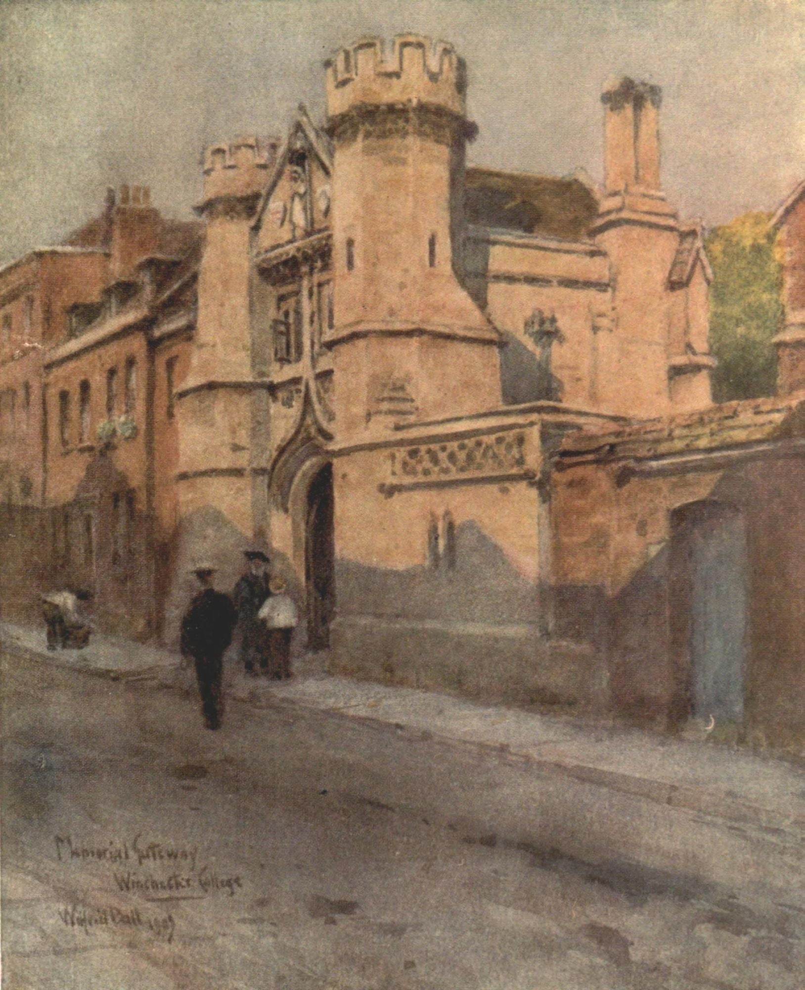 Winchester 1910 Memorial Gateway Winchester College Canvas Art - Wilfrid Ball (18 x 24)