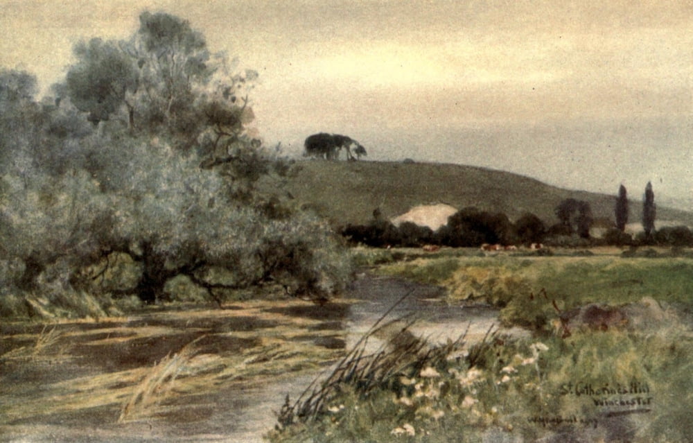 Winchester 1910 St Catherines Hill Canvas Art - Wilfrid Ball (18 x 24)