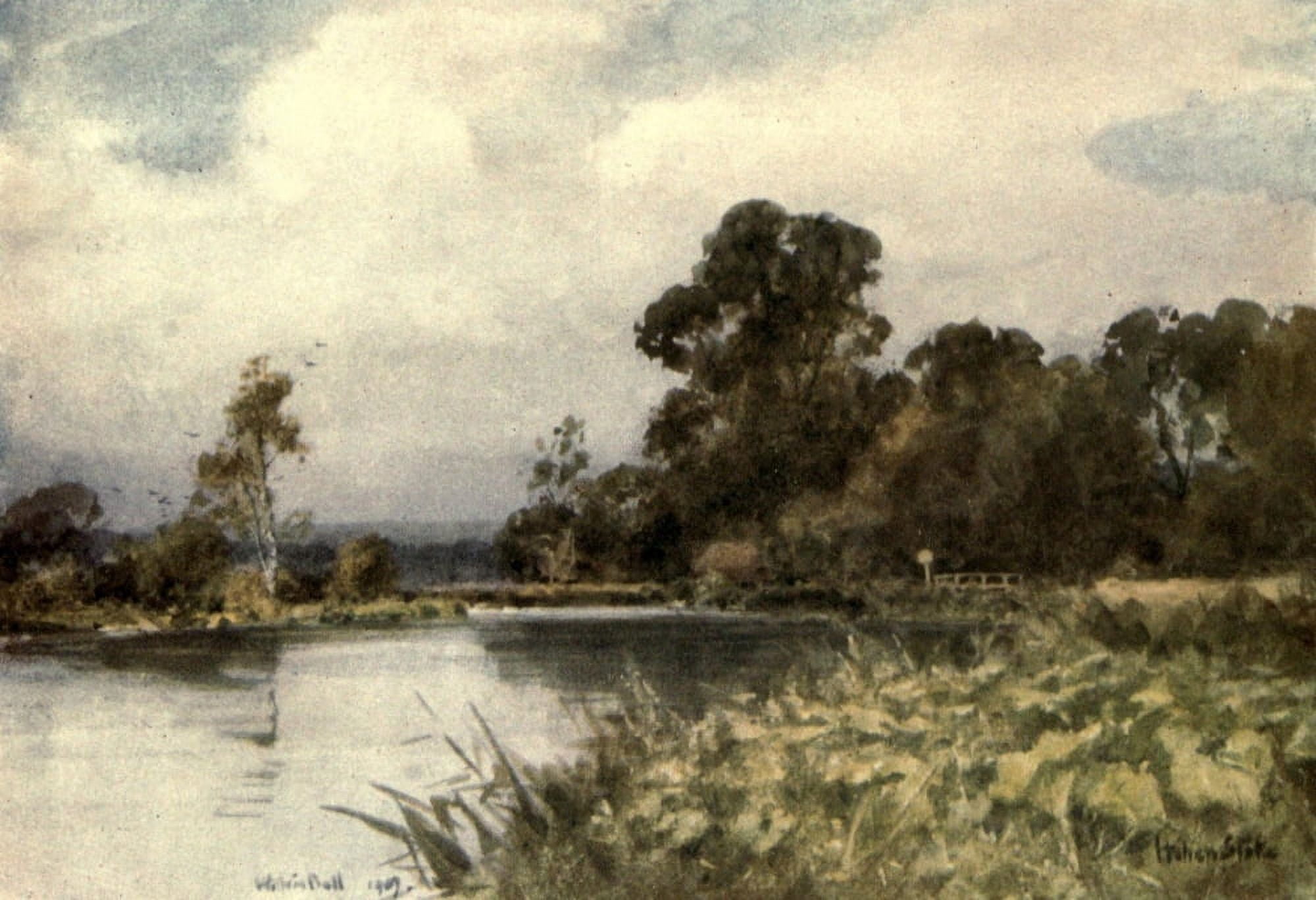 Winchester 1910 Watersplash at Itchen Stoke Canvas Art - Wilfrid Ball (18 x 24)