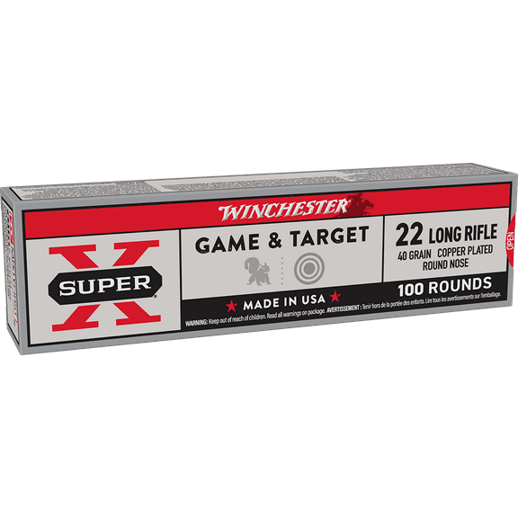 Winchester Super X 22 Long Rifle 40 gr lrn 100 count rimfire