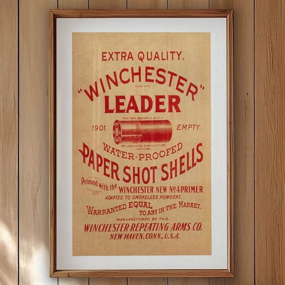 Winchester Ammunition Poster Retro Hunting Print Outdoors Decor
