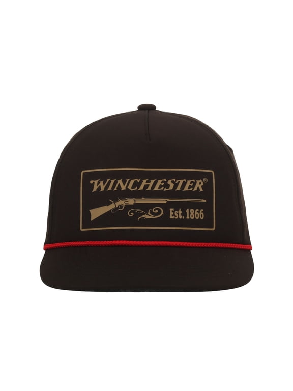 Structured 5-Panel Snapback Hat Flat Visor with Rope, Patch Logo Cap, Brown, One Size