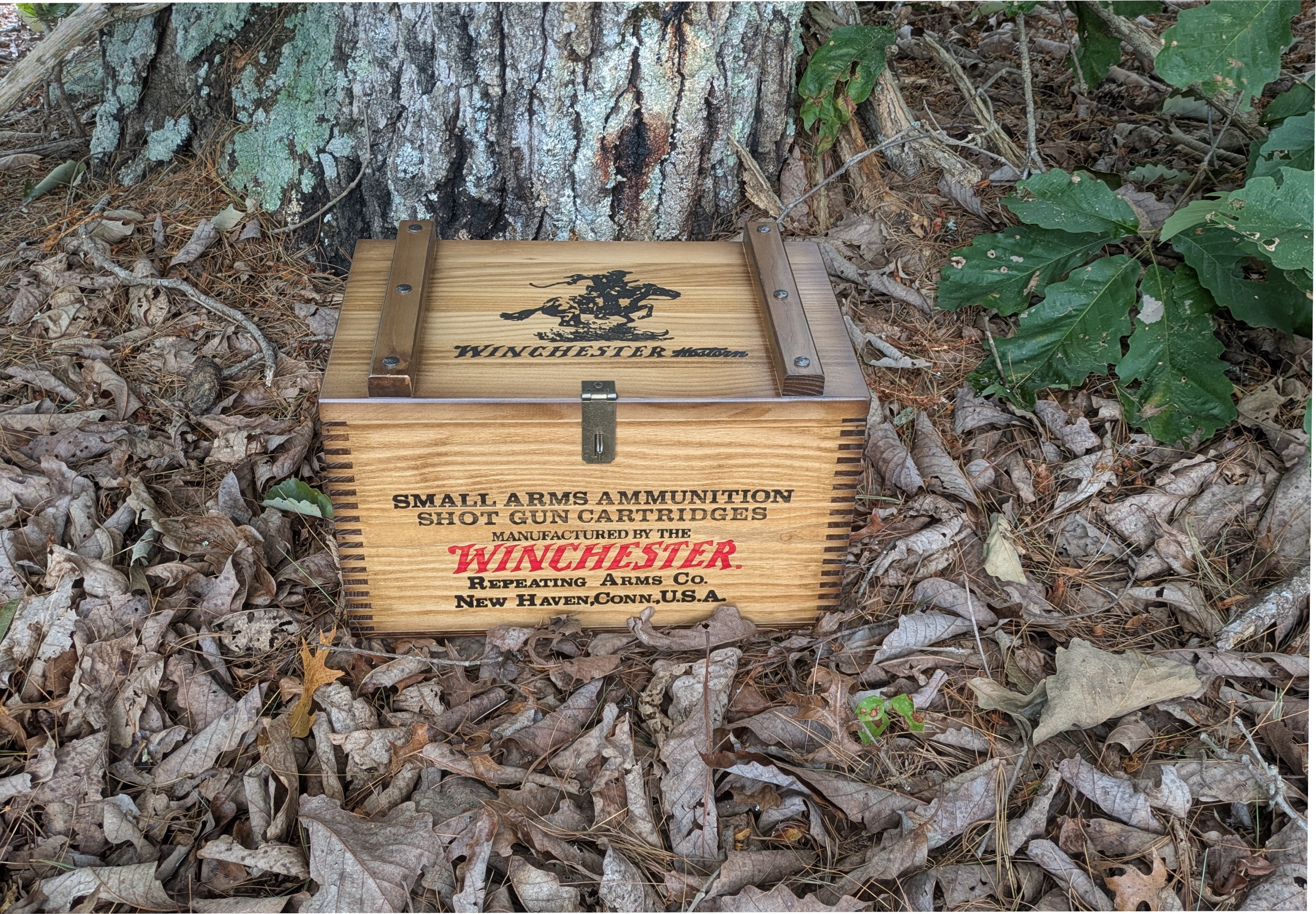 Winchester Handcrafted Wooden Ammo Box, 500 Shell Capacity, Pine
