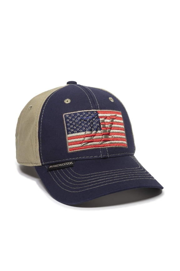 Mens Flag Patch Hat Navy/Khaki