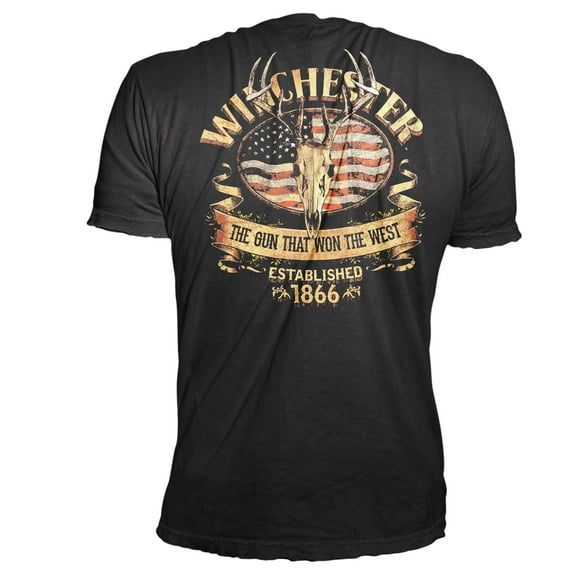 Winchester Official Men's Southern Rebel Skull Graphic Short Sleeve Cotton T-Shirt