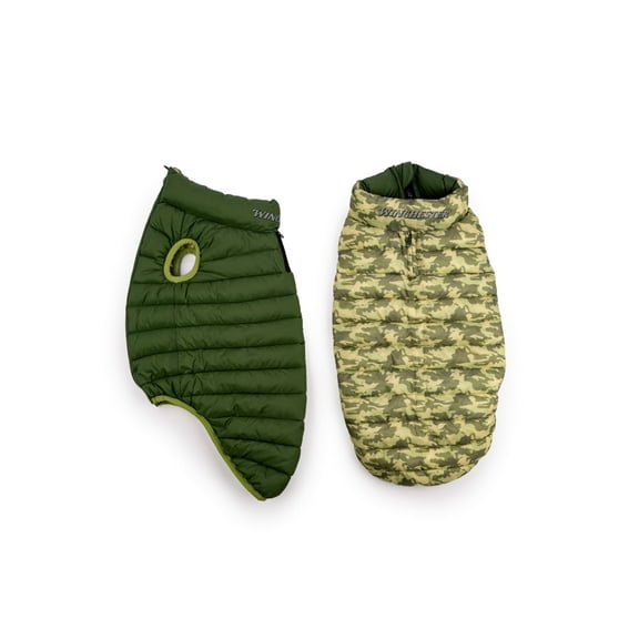 Winchester Pet Premium Reversible Puffy-Vest, Camo Green, L