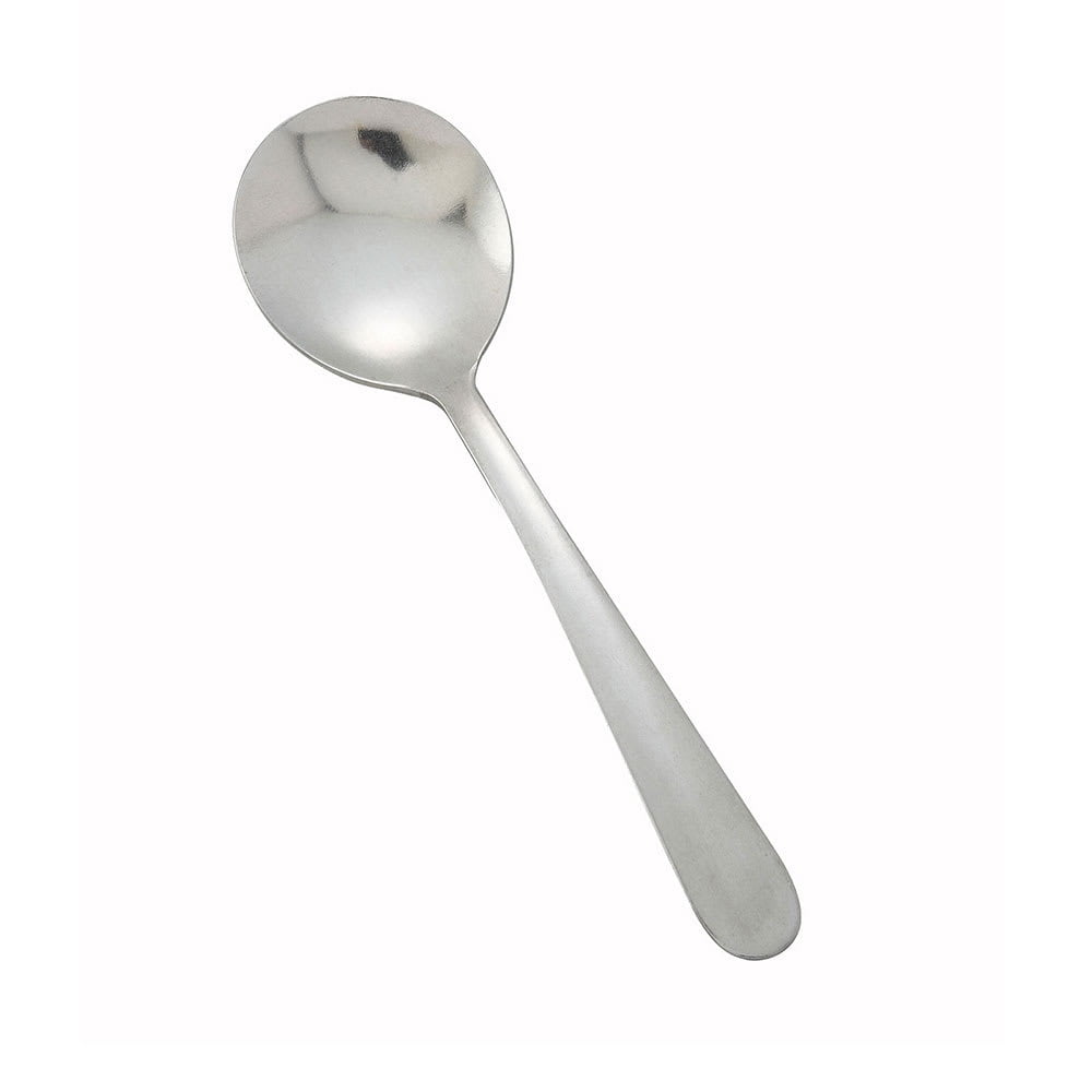 Winco 0012-04, Windsor Heavyweight Bouillon Spoon, 18/0 Stainless Steel, Vibro Finish, 12/Pack