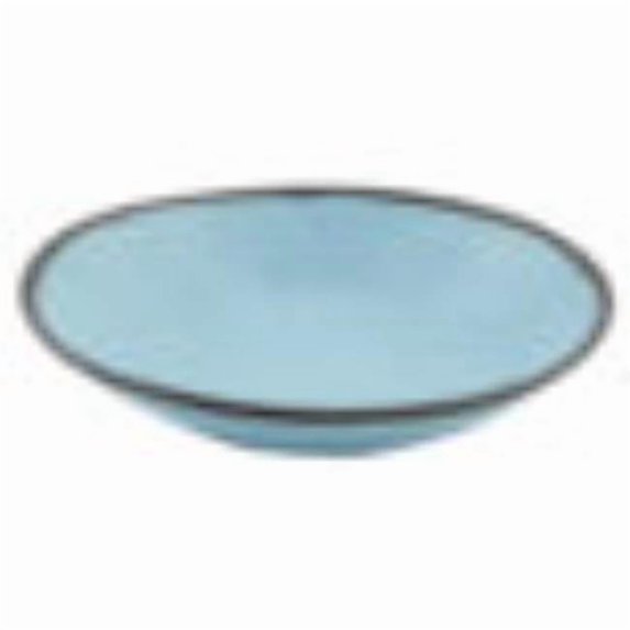 Winco B-420-GBL 1.3 qt. Speckled Greyish Blue Melamine Large Salad & Pasta Bowl - 1.4 qt. Rim-Full - 10 in. Top Dia., 1.75 in. Deep, G.E.T. Pottery Market Matte