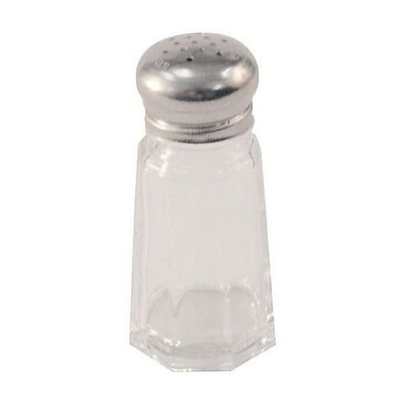 Winco Paneled Glass Salt And Pepper Shaker, 1 Oz, Clear