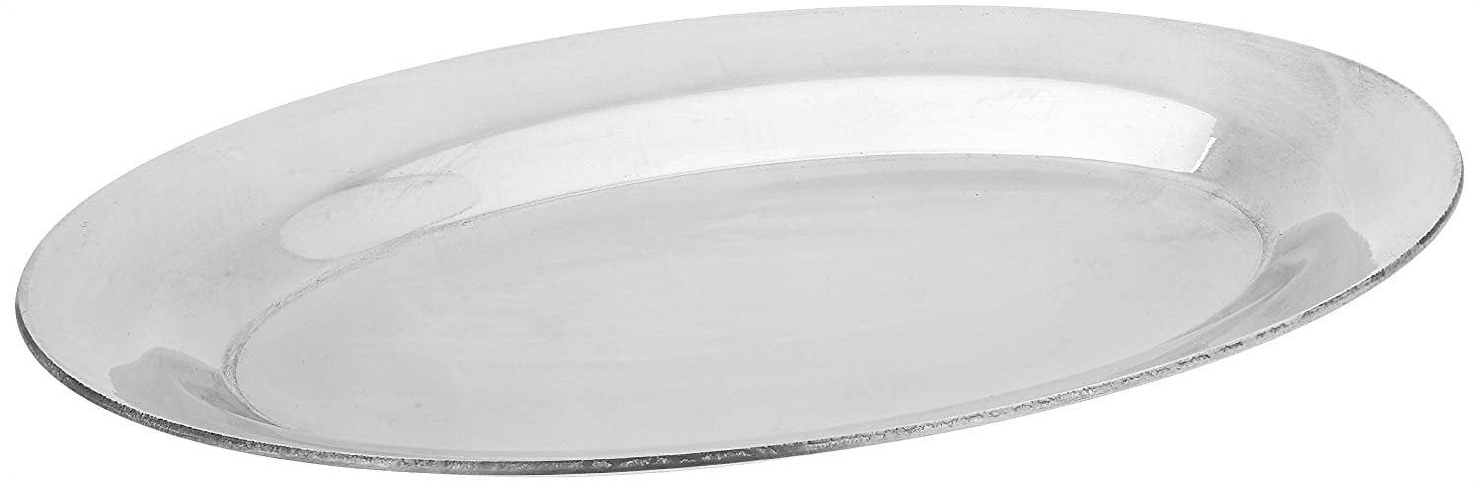 10-Inch Silver Aluminum Oval Sizzling Platter