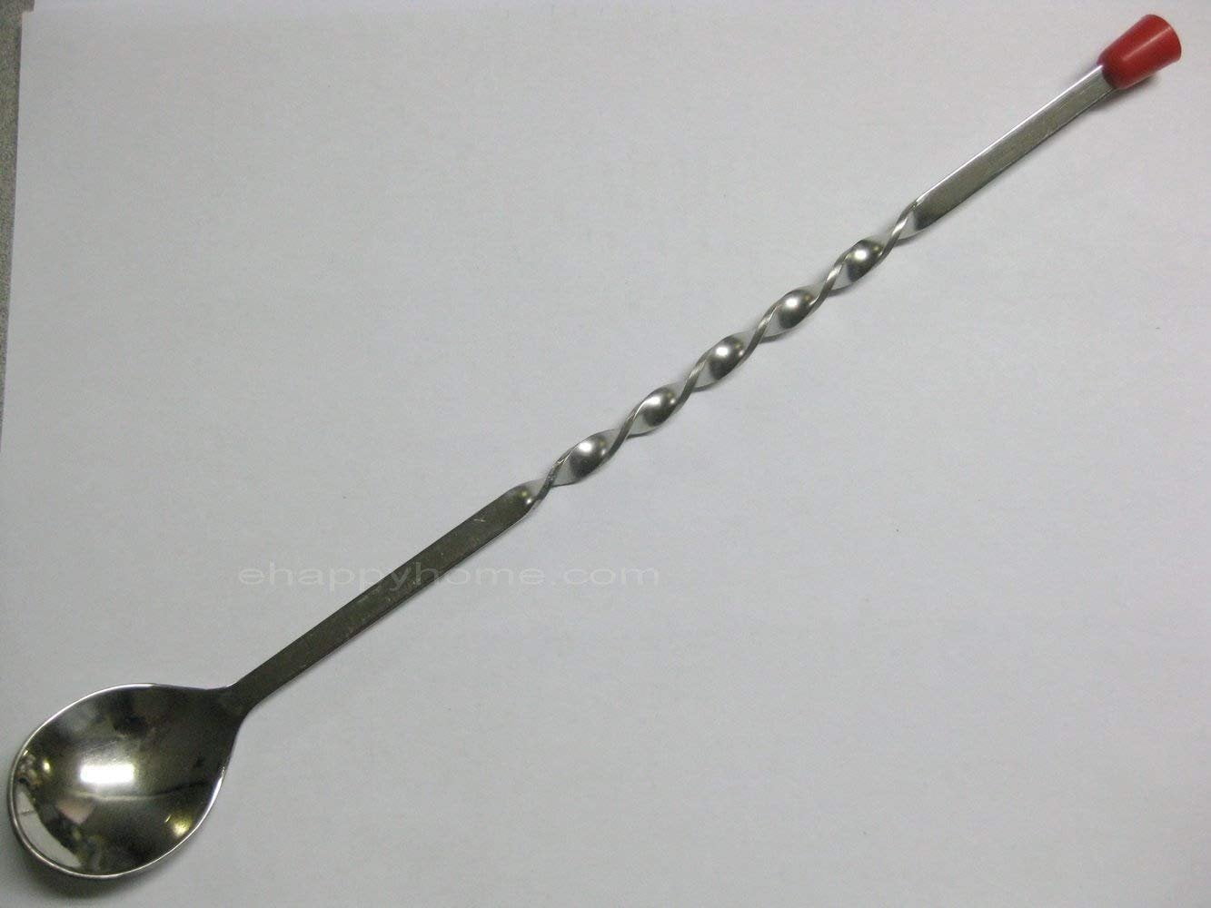 Winco 11-inch Bar Mixing Spoon Stainless Steel With Removable Red Tip ...