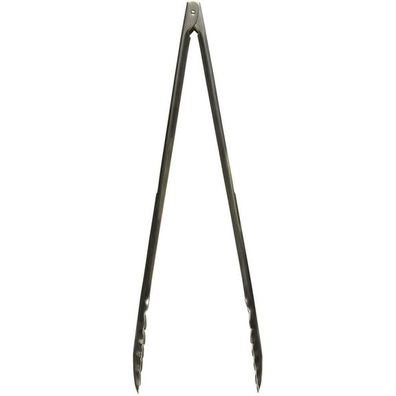 Winco 16HT 16" Coiled Spring Stainless Steel Utility Tongs with Scalloped Edge