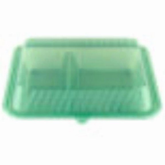 Winco EC-15-2-JA 2-Compartmant Polypropylene Jade Food Reusable Container with Snap Closure, 10 x 8 x 3 in., G.E.T. Eco-Takeouts