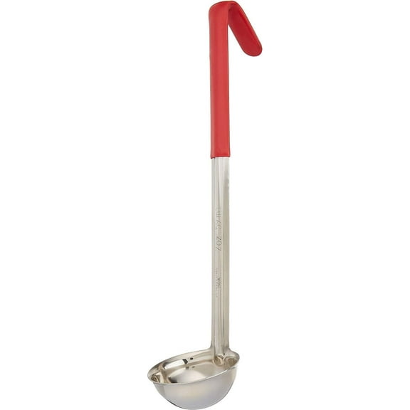Winco 2 Oz. Red Ladle Stainless Steel (LDC-2) 85902