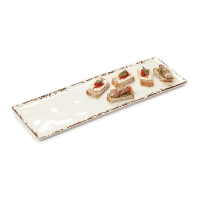 Winco ML-2107-TC 21 x 6.5 in. Melamine Rectangular Platter, Half Long ...