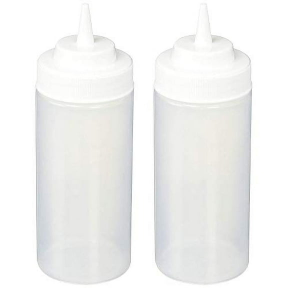 Winco 6-Piece Wide Mouth Squeeze Bottles, 16 Ounce, Clear