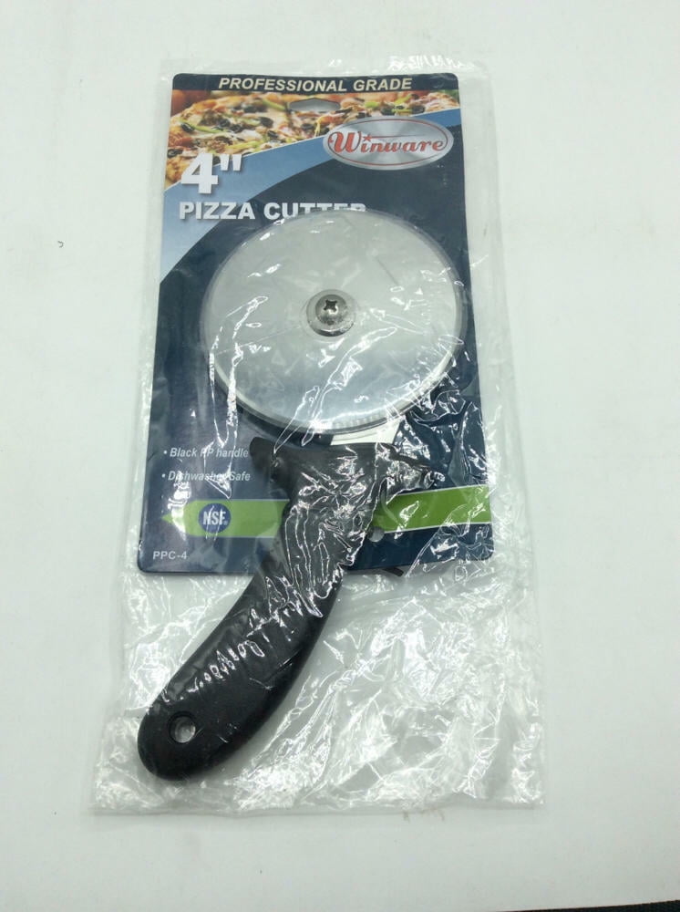 Stainless Steel 4-Inch Blade Pizza Cutter with Black Handle