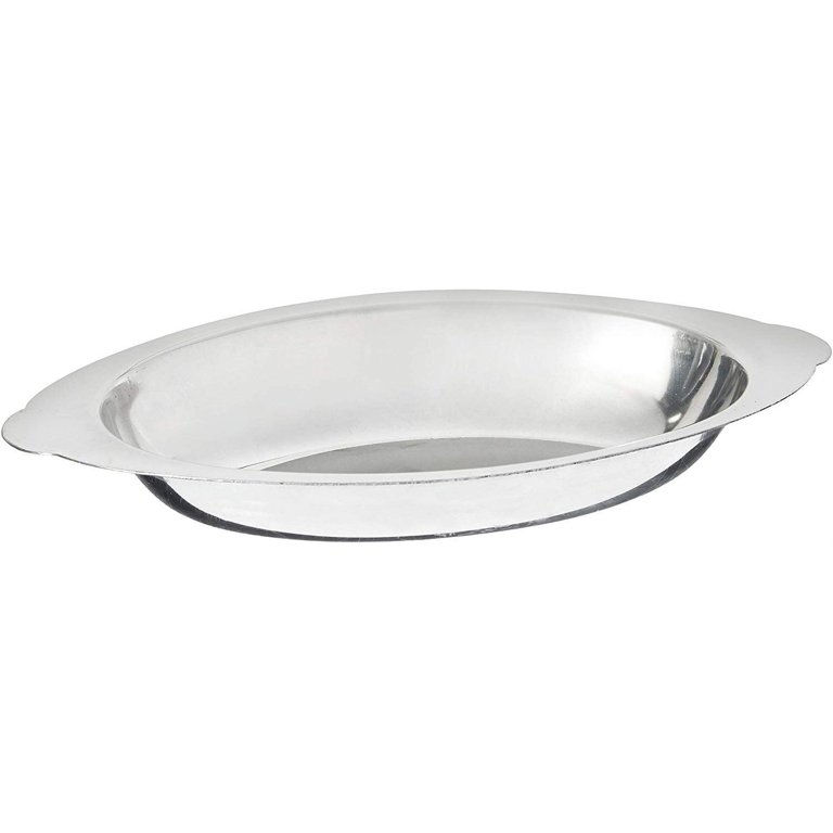 Choice 20 oz. Stainless Steel Oval Au Gratin Dish